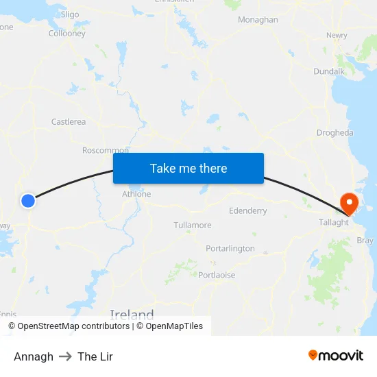 Annagh to The Lir map