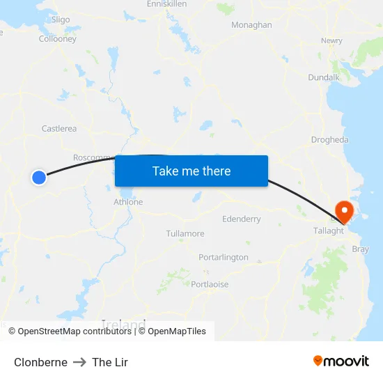 Clonbern to The Lir map
