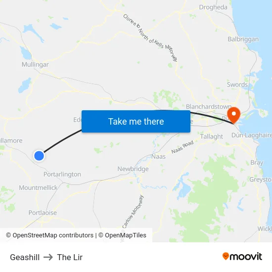 Geashill to The Lir map