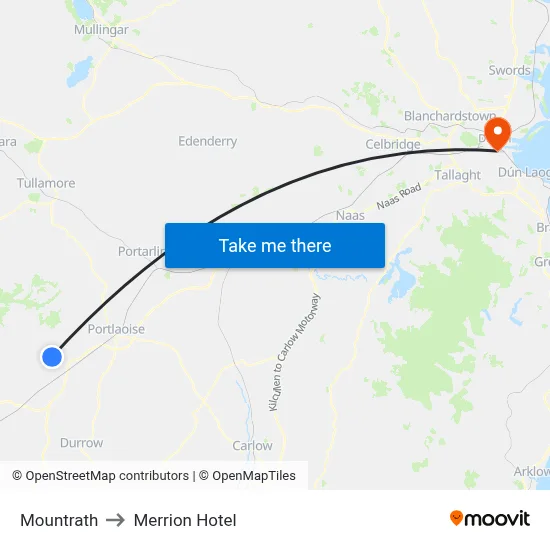 Mountrath to Merrion Hotel map