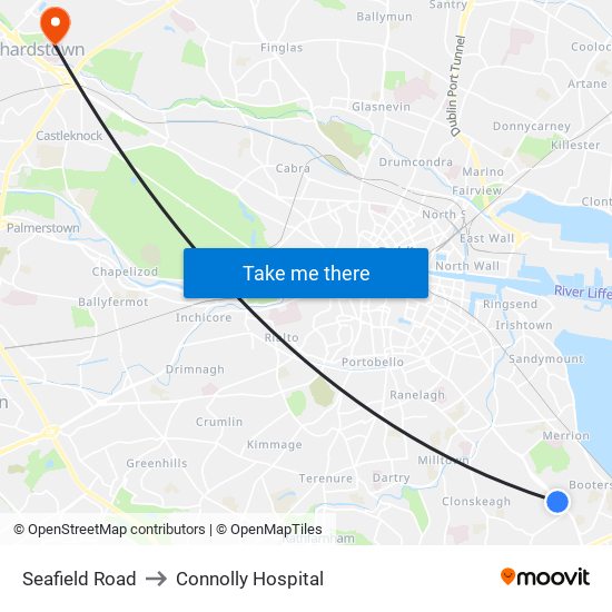 Seafield Road to Connolly Hospital map