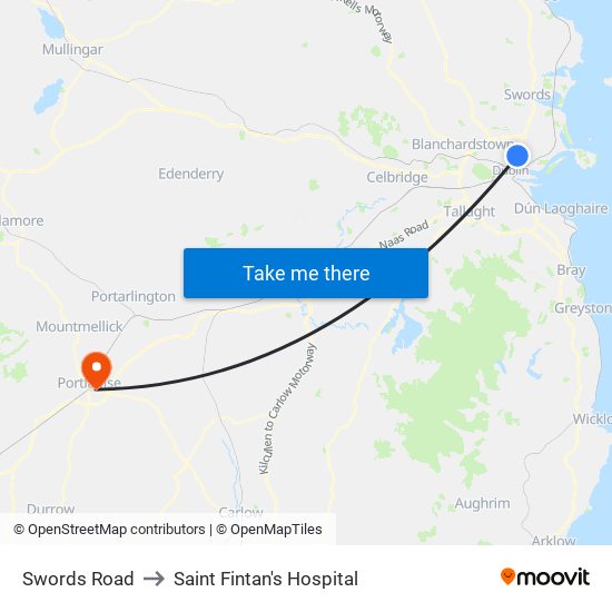 Swords Road to Saint Fintan's Hospital map