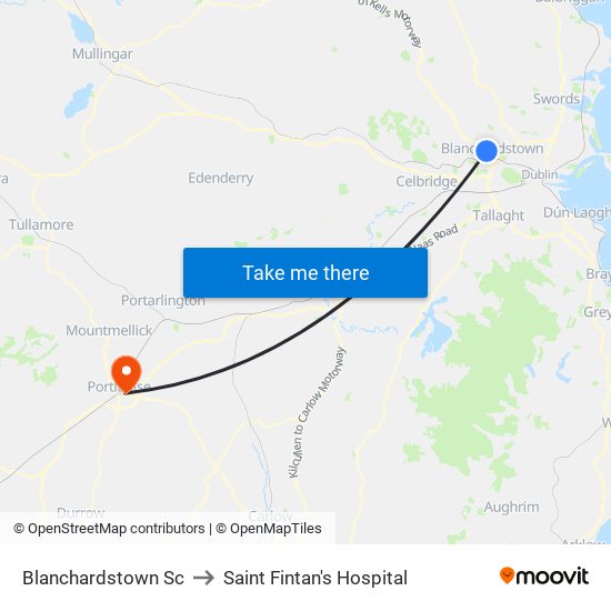 Blanchardstown Sc to Saint Fintan's Hospital map
