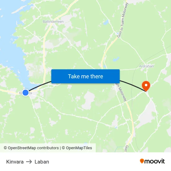 Kinvara to Laban map