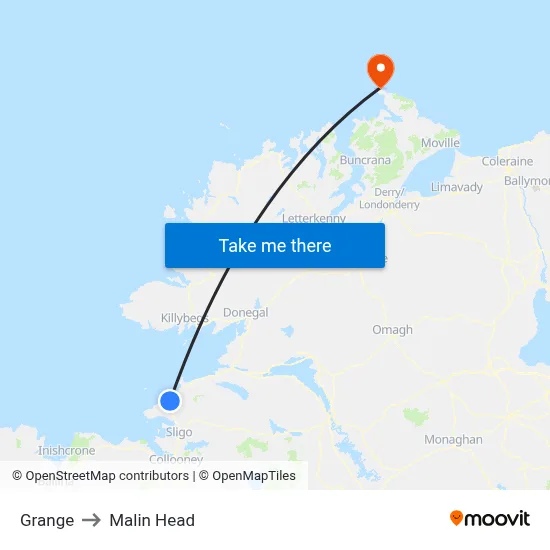 Grange to Malin Head map