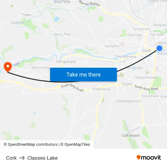 Cork to Classes Lake map