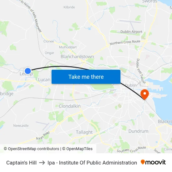 Captain's Hill to Ipa - Institute Of Public Administration map