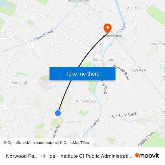 Norwood Park to Ipa - Institute Of Public Administration map