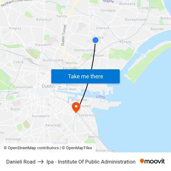 Danieli Road to Ipa - Institute Of Public Administration map