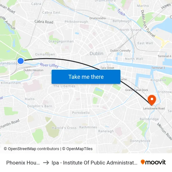 Phoenix House to Ipa - Institute Of Public Administration map