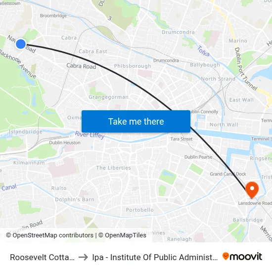 Roosevelt Cottages to Ipa - Institute Of Public Administration map