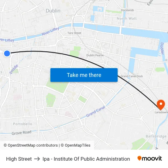 High Street to Ipa - Institute Of Public Administration map