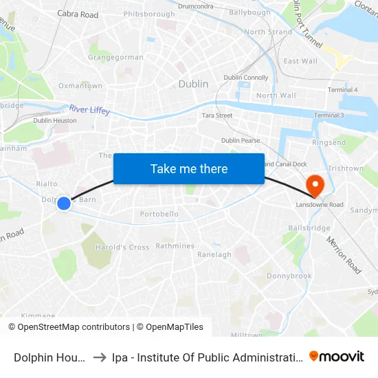 Dolphin House to Ipa - Institute Of Public Administration map