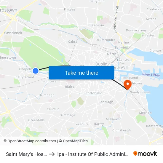 Saint Mary's Hospital to Ipa - Institute Of Public Administration map