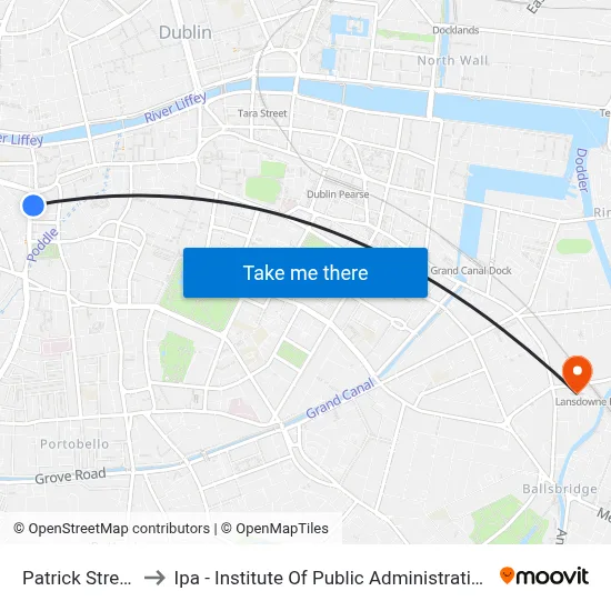 Patrick Street to Ipa - Institute Of Public Administration map