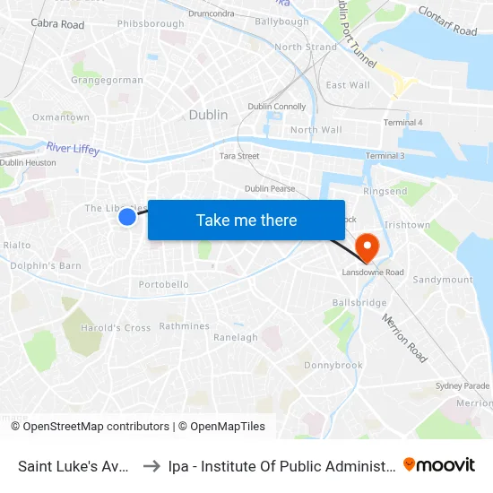 Saint Luke's Avenue to Ipa - Institute Of Public Administration map
