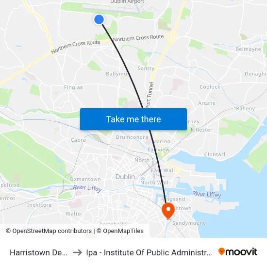 Harristown Depot to Ipa - Institute Of Public Administration map