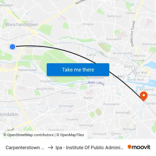 Carpenterstown Road to Ipa - Institute Of Public Administration map