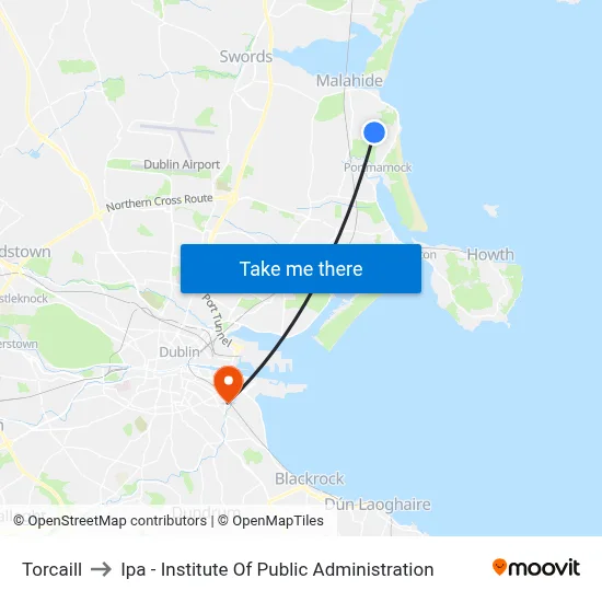 Torcaill to Ipa - Institute Of Public Administration map