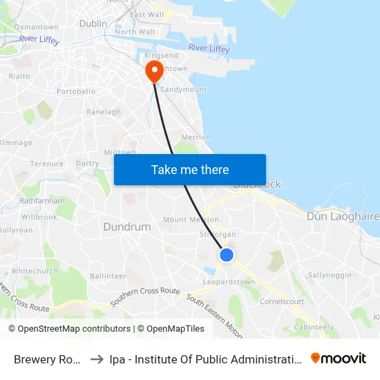 Brewery Road to Ipa - Institute Of Public Administration map