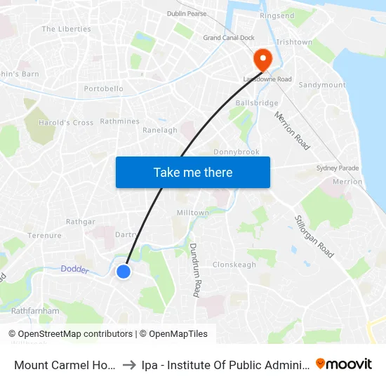 Mount Carmel Hospital to Ipa - Institute Of Public Administration map
