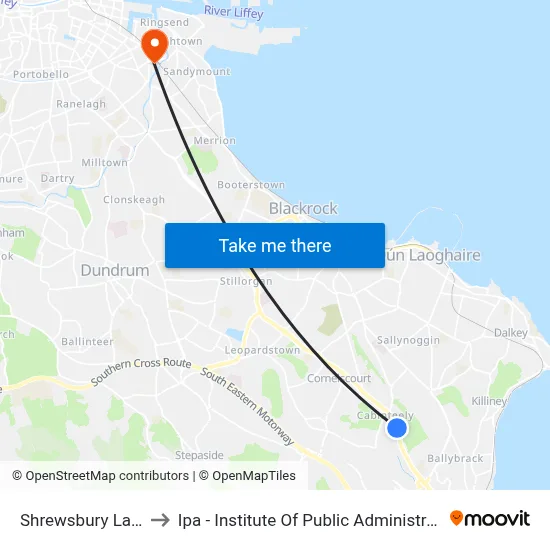 Shrewsbury Lawn to Ipa - Institute Of Public Administration map