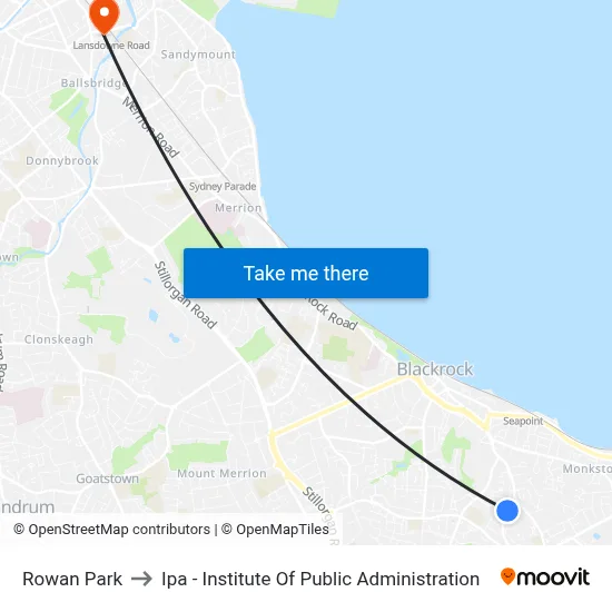 Rowan Park to Ipa - Institute Of Public Administration map