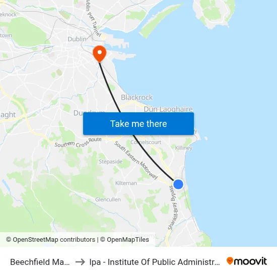 Beechfield Manor to Ipa - Institute Of Public Administration map