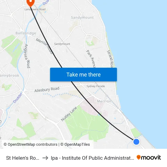 St Helen's Road to Ipa - Institute Of Public Administration map