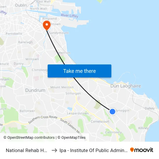 National Rehab Hospital to Ipa - Institute Of Public Administration map