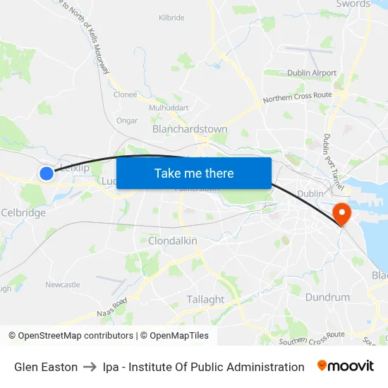 Glen Easton to Ipa - Institute Of Public Administration map