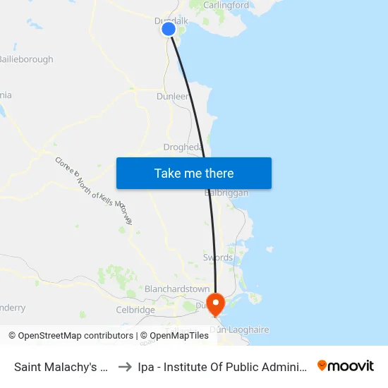 Saint Malachy's Villas to Ipa - Institute Of Public Administration map