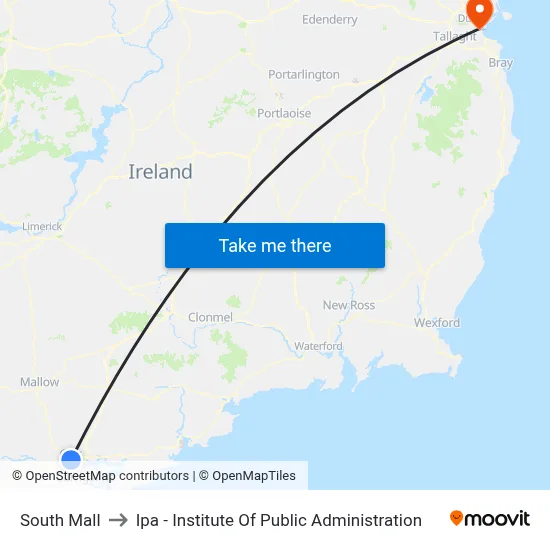 South Mall to Ipa - Institute Of Public Administration map