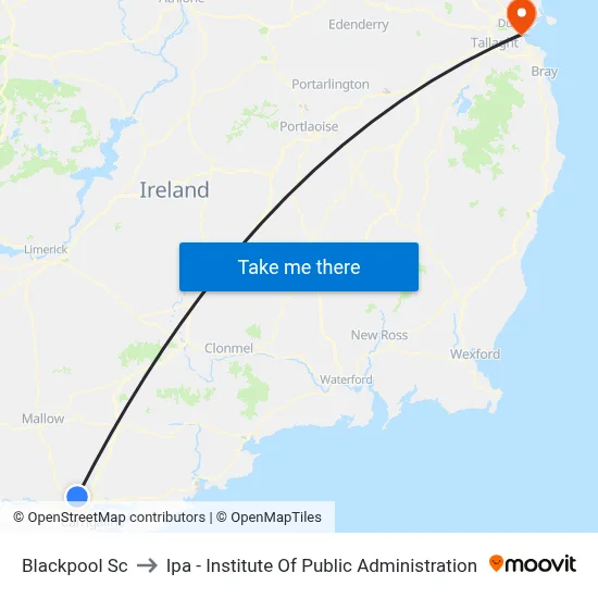 Blackpool Sc to Ipa - Institute Of Public Administration map