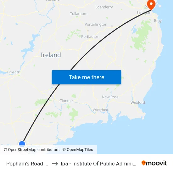 Popham's Road West to Ipa - Institute Of Public Administration map
