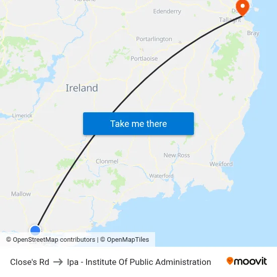 Close's Rd to Ipa - Institute Of Public Administration map