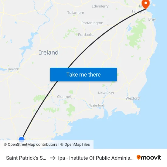 Saint Patrick's Street to Ipa - Institute Of Public Administration map