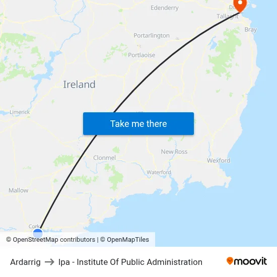 Ardarrig to Ipa - Institute Of Public Administration map