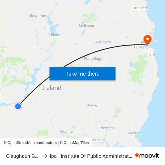 Claughaun Gaa to Ipa - Institute Of Public Administration map