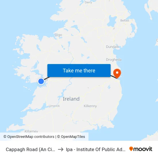 Cappagh Road (An Cimím Mór) to Ipa - Institute Of Public Administration map