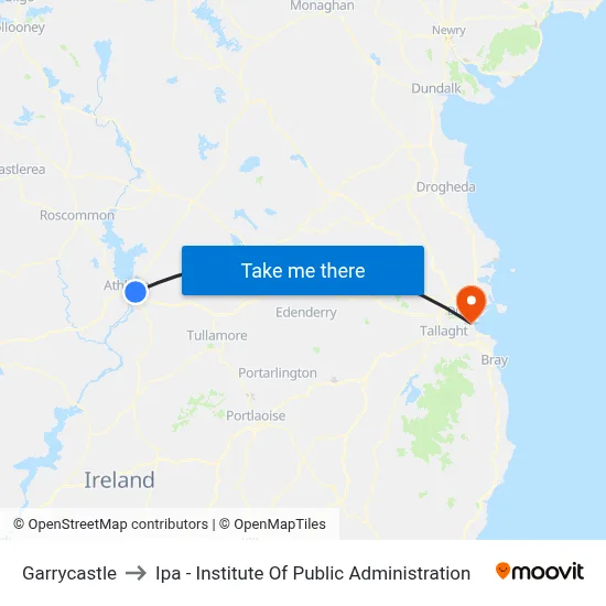 Garrycastle to Ipa - Institute Of Public Administration map