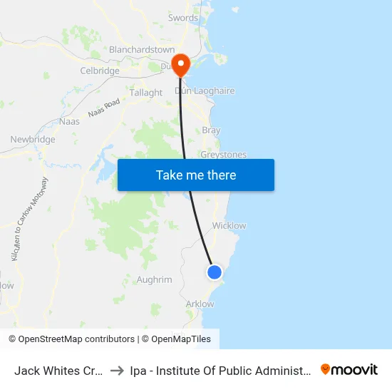 Jack Whites Cross to Ipa - Institute Of Public Administration map