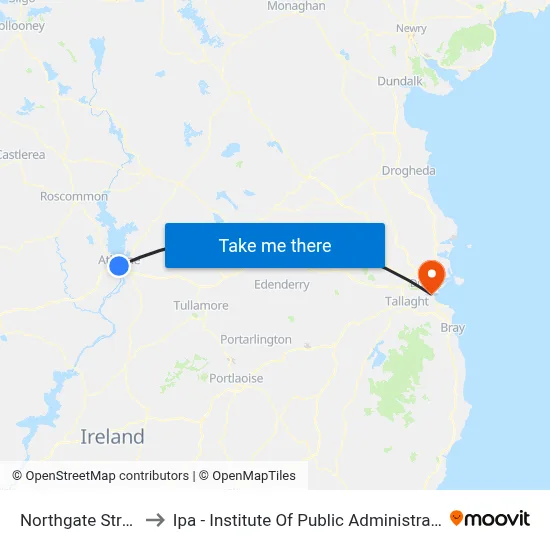 Northgate Street to Ipa - Institute Of Public Administration map