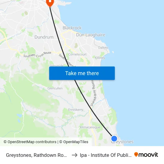 Greystones, Rathdown Road (Blacklion Manor) to Ipa - Institute Of Public Administration map