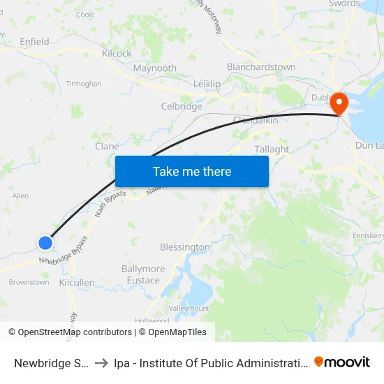 Newbridge Stn to Ipa - Institute Of Public Administration map