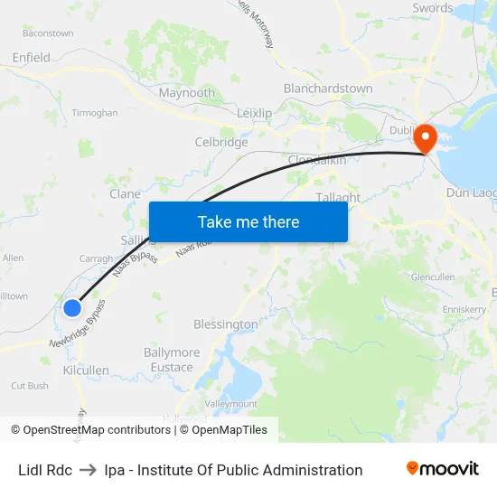 Lidl Rdc to Ipa - Institute Of Public Administration map