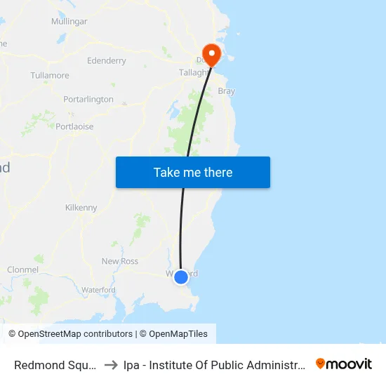 Redmond Square to Ipa - Institute Of Public Administration map