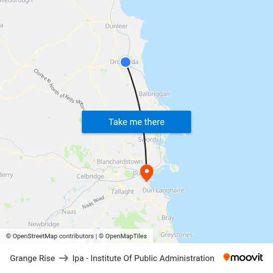 Grange Rise to Ipa - Institute Of Public Administration map