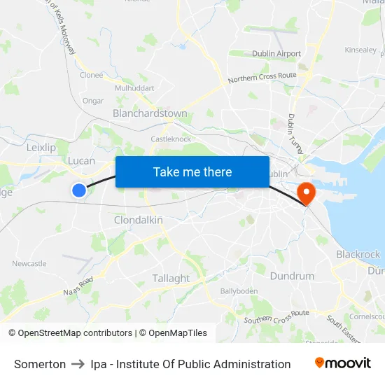 Somerton to Ipa - Institute Of Public Administration map