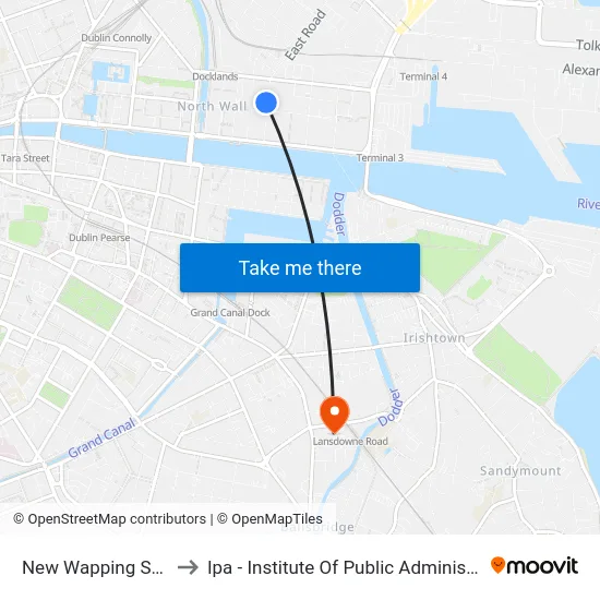 New Wapping Street to Ipa - Institute Of Public Administration map